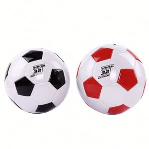 Ballon de football classique taille 5 officiel 32 panneaux noir rouge blanc avec logo en caoutchouc, emballage carton moyen pour usage intérieur/extérieur - Product Image 1