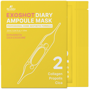 Masque visage coréen EXOSHOT Diary Ampoule CICA Collagène Propolis Feuille de Tigre Anti-âge Blanchissant Hydratant Pores Normaux - Product Image 1