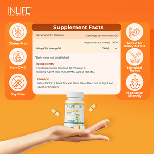 Cápsulas de Aceite de Hing INLIFE, 60 Cápsulas Vegetarianas a Base de Plantas, Extracto de Aceite de Hing en Cápsulas para Uso Diario en Adultos - Product Image 3