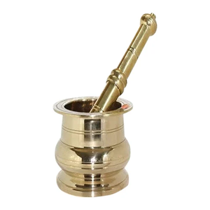 Mortero y pilón de latón de alta calidad con acabado pulido para moler café y especias manualmente, utensilios de cocina, metal, Imam Dasta - Product Image 4