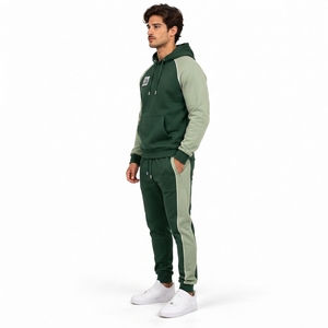 Conjunto deportivo de sudadera y pantalones para hombre, tejido que absorbe la humedad, ajuste flexible, ropa de entrenamiento para gimnasio, OEM - Product Image 6
