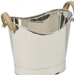 Polished Steel Galvanized Classic Ice <b>Bucket</b> Beverage Holder Sleek Curved Lines 5L Capacity Portable Design Available Wholesale - Product Image 1
