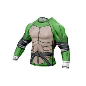 T-shirt de compression pour homme adulte de haute qualité, rashguard MMA, UPF50+, manches longues, spandex/polyester 260g, impression sérigraphique personnalisée - Product Image 4