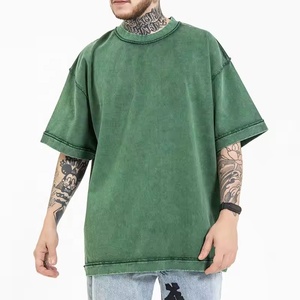 ผู้ชายคุณภาพสูงหลวมเสื้อยืดวินเทจล้างสีทึบผู้ชายเสื้อยืดผ้าฝ้ายนุ่มขนาดใหญ่ว่างเปล่าผู้ชาย Distressed T เสื้อ - Product Image 4