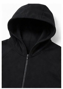 Sweat à capuche unisexe avec fermeture éclair, motif uni, tissu tricoté, teinture unie, impression numérique, 100% coton - Product Image 2