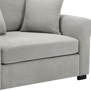 Moderna luce grigio ciniglia poltrona oversize 44.5 "ampio divano singolo per camera da letto e soggiorno sedia e mezzo - Product Image 1