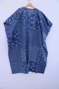 Caftán de Algodón para Mujer, Estampado Floral, Cuello en V, Manga Corta, Cierre de Encaje, Ropa Casual de Verano, Secado Rápido, Transpirable - Product Image 3