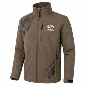 Custom Men Softshell <b>Jacket</b> Breathable <b>Waterproof</b> Windproof Outdoor Sports Zipper Stand Collar Printed OEM Logo Wholesale - Product Image 1