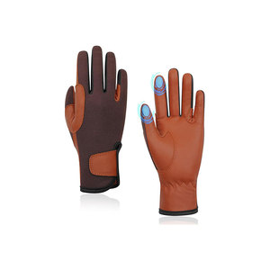 Purple and Microfiber Riding Gloves for <b>Equestrian</b> Use - Product Image 2