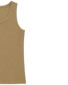 Manufacturer Custom <b>Khaki</b> Ribbed Cotton Men Tank <b>Top</b> Sleeveless Gym Fitness Vest Summer Casual Slim Fit Custom Logo Activewear - Product Image 5
