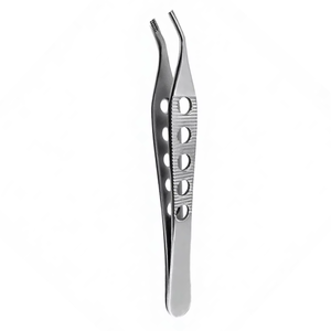 Pince Adson Brown dentaire à trous, courbée, chirurgicale, porte-aiguille à pouce, forceps, kit d'instruments en acier inoxydable CE, manuel - Product Image 5