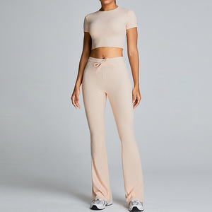 2026 Ribbed <b>Flared</b> Women Bootcut <b>Leggings</b> Side Slit Slim Fit Tummy Control High Waist Reversible Plus Size Aerobics Workout Yoga - Product Image 2