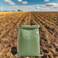 Sacoches en plastique tissé PP vertes en promotion, impression offset, recyclables, avec bec verseur, fabriquées au Vietnam, pour riz, farine et engrais, capacités 100kg/50kg/25kg