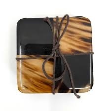 Sous-verres ronds en corne de buffle naturelle, faits à la main, de luxe, résistants à l'huile, antidérapants, accessoires pour boissons, haute qualité - Product Image 3
