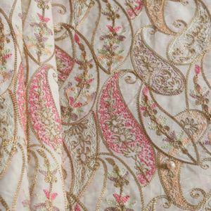 Premium Chain Stitch Embroidery Fabric For Women Fashion Wear Designer <b>Garments</b> And Boutique Textile Material - Product Image 4