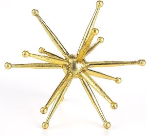 Decorative Metal Starburst <b>Sphere</b> Tabletop Sculpture Abstract <b>Ball</b> Home Decor Accent for Living Room Office Shelves - Product Image 6