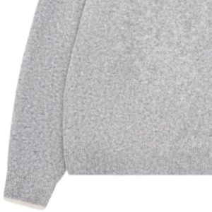 Pull en maille gris à col rond avec bordure contrastée, doux, confortable, ajusté, léger, pour un usage décontracté - Product Image 3