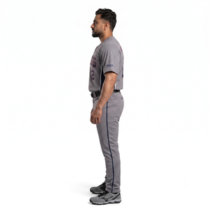 Camiseta de Béisbol Personalizada 100% Poliéster para Hombre, con Botones, Transpirable, Uniforme Deportivo de Equipo, para Jugadores de Ligas Locales - Product Image 3