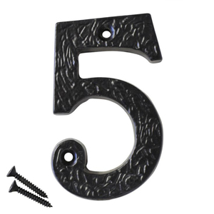 Numéros de maison et lettres de l'alphabet en fonte noire, chiffres d'adresse extérieurs en métal robuste pour portail de villa, boîte aux lettres, porte d'hôtel - Product Image 6