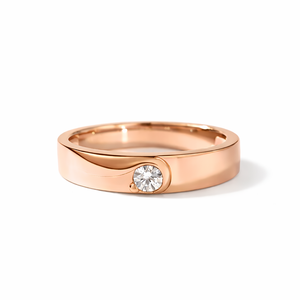 Magnifique Bague Unique en Diamant, Or Massif 10K 14K 18K, Diamant de Laboratoire Rond Couleur DEF Pureté VS VVS, Bague Épaisse et Imposante - Product Image 1
