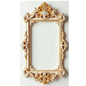 Marco de espejo de madera de diseño antiguo con tallado decorativo, espejo de pared con acabado perfecto y tamaño estándar. - Product Image 1