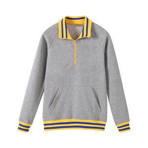 Sweat-shirt unisexe personnalisé SGRho gris à col zippé avec logo personnalisé, approvisionnement B2B et commandes groupées personnalisées pour la vente au détail - Product Image 3