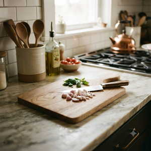Planche à servir en bois d'acacia naturel avec poignée, grande planche à découper en bois pour charcuterie et fromages, pour cuisine, restaurant, hôtel - Product Image 3