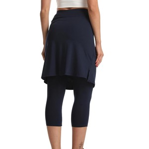 Jupe crayon modeste pour femme, taille haute, couleur unie, avec poches, respirante, tricotée, décontractée, toutes saisons, longueur genou, coupe droite - Product Image 2