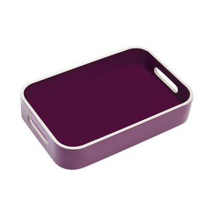 Bandeja Rectangular de Laca Sostenible con Acabado Brillante y Asas, Color Morado, Decoración para el Hogar, Organizador de Mesa, Bandeja de Regalo al por Mayor - Product Image 2