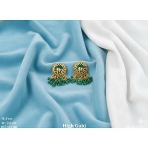 Boucles d'oreilles Kundan Chandbali spéciales Mehendi avec des gouttes de perles, bijoux de mariée traditionnels pour les mariages et les occasions festives - Product Image 4