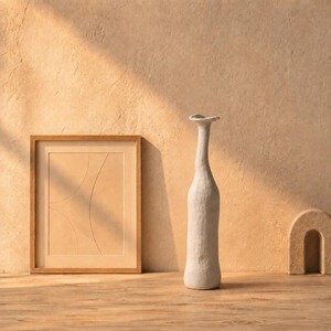 Minimalist <b>Ceramic</b> <b>Vases</b> Matte Finish 8-16 Inches Handmade Tabletop Decor Set - Product Image 4