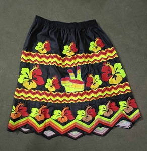 Jupe longue de bal en velours côtelé brodé pour femme, ajustable, 100 % coton, séchage rapide, antibactérienne, style hawaïen Kosrae - Product Image 6