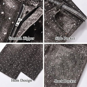 Pantalon évasé pour homme grande taille 100% coton avec strass, coupe droite, léger, décontracté, taille mi-haute, pour activités de plein air et entraînement - Product Image 5