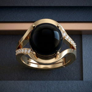 Black Onyx Oval <b>Ring</b> US 6 CZ 925 Sterling Silver 18K Gold Plated Classic <b>Statement</b> <b>Ring</b> Stylish Jewelry Gift - Product Image 4