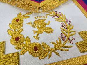 Tablier artisanal en métal brodé personnalisé en gros, cadeau d'entreprise avec motif de grade maçonnique allié - Product Image 5