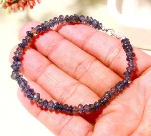 AAA Natural Iolite Beaded <b>Bracelet</b> Handmade Healing Crystal <b>Bracelet</b> Dainty Gemstone <b>Bracelet</b> Wholesale Jewelry Making Supplies - Product Image 1