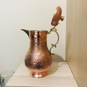 Handcrafted Copper <b>Jug</b> For <b>Drinking</b> Water Storage With Traditional Indian Style And Premium Metal Finish - Product Image 2