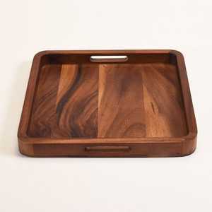 Plateau de service rectangulaire en bois fait main, plateau de petit-déjeuner en bois rustique naturel pour la maison, la cuisine, le restaurant et la décoration de table - Product Image 5