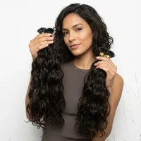 Cheveux humains bruns ondulés Remy en vrac, cheveux vierges à ondulation naturelle, tissage 100% cheveux naturels
