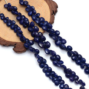 สร้อยข้อมือและสร้อยคอประดับพลอยไพลินสีน้ำเงินธรรมชาติทรงหัวใจเจียระไนแบบพิเศษ ทำมือ ได้รับการรับรองคุณภาพระดับพรีเมียม - Product Image 2