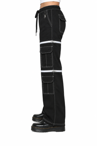 Pantalons de style gothique de qualité supérieure en gros, unisexe, coupe ample, mode alternative, pantalons multi-poches - Product Image 3