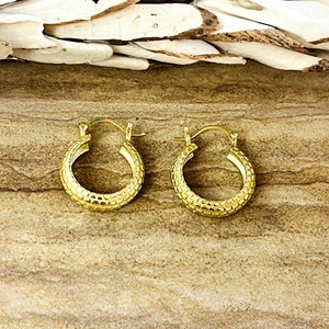ต่างหูห่วงแบบใหม่ วัสดุทองเหลืองขัดเงา ชุบทอง 18K สไตล์โบฮีเมียน ลายชนเผ่า ขนาดเล็ก สำหรับขายส่ง OEM ODM - Product Image 6
