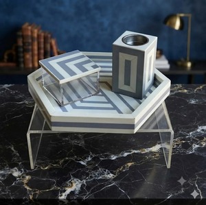 Juego de Bandejas Acrílicas Geométricas Ecológicas con Quemador de Incienso y Porta Semillas, Decoración Aromática India para Uso en Todas las Estaciones - Product Image 2