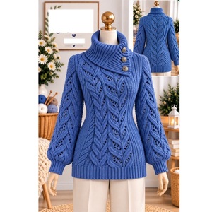 Suéteres 100% acrílico o algodón, calibre 12, para mujer, los más modernos, informales, para la temporada de invierno, proveedor de Bangladesh. - Product Image 3