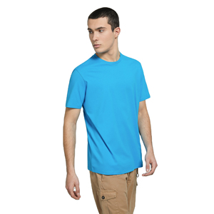 T-shirts pour hommes en coton 100% personnalisés en gros, col rond, manches courtes, respirants, teints unis, anti-plis - Product Image 4