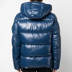 Manteau d'hiver décontracté pour homme, bleu marine, à capuche, coupe classique, fermeture éclair, couleur unie, en polyester épais - Product Image 2