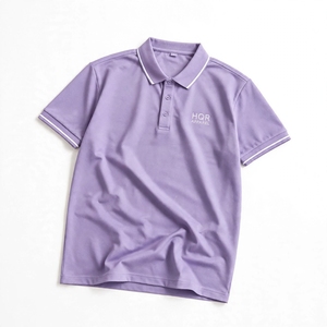 Chemise décontractée sportive pour homme en coton respirant, coupe classique, bordeaux avec bordure contrastante, manches courtes, logo frontal - Product Image 6