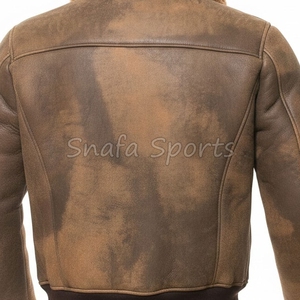 Hot Selling Men's Genuine Bomber <b>Fur</b> Lining High Street Style Waterproof Windproof Leather Jacket With OEM Service - Product Image 5