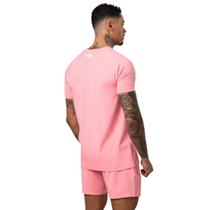 Custom <b>Mens</b> Casual <b>Pink</b> Oversized Jersey Performance T-<b>Shirt</b> 100% Cotton Quick Dry Breathable Front Custom Brand Gym Workout - Product Image 2
