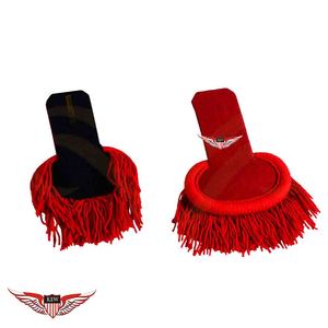 Epaulettes Napoleónicas Rojas Francesas de la Mejor Calidad, con Flecos de Bullion, Hechas a Mano, para Disfraces y Uniformes - Product Image 1